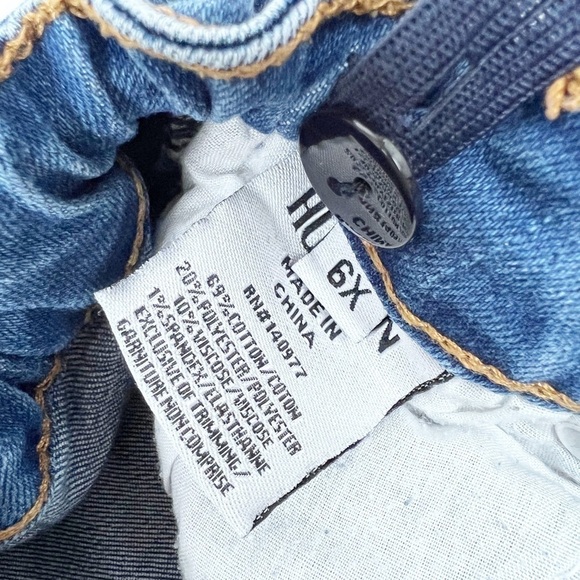 Hudson Girls Raw Hem Embroidered Best friend Rebel Heart Jeans Size 6X - Picture 5 of 9